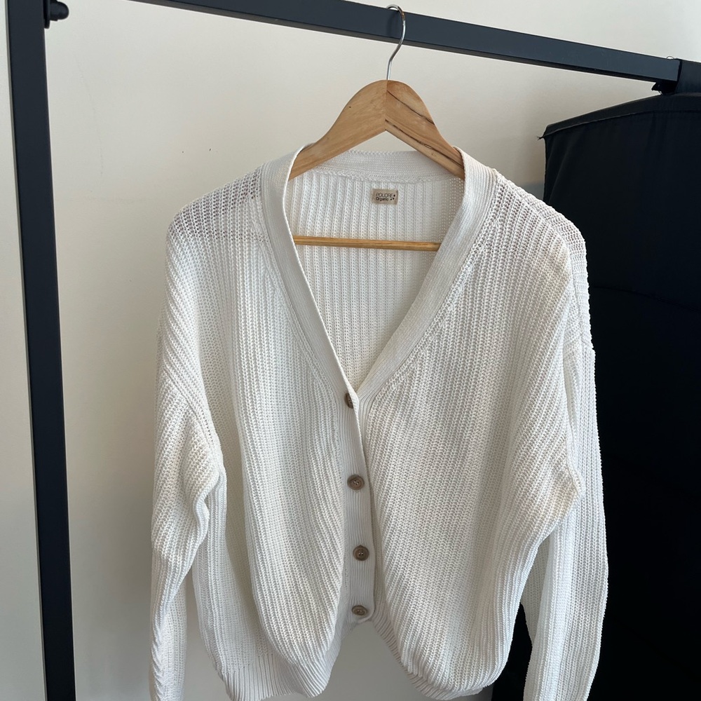 Poudre Organic Elegant White Cardigan